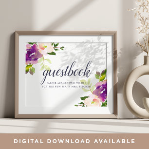 Vibrant Bloom Wedding Guestbook Sign