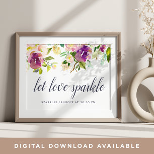 Vibrant Bloom Wedding Sparker Sendoff Sign