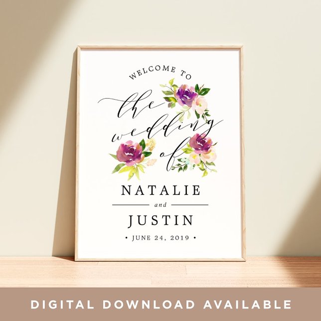 Vibrant Bloom Wedding Welcome Sign (Creator Uploaded)