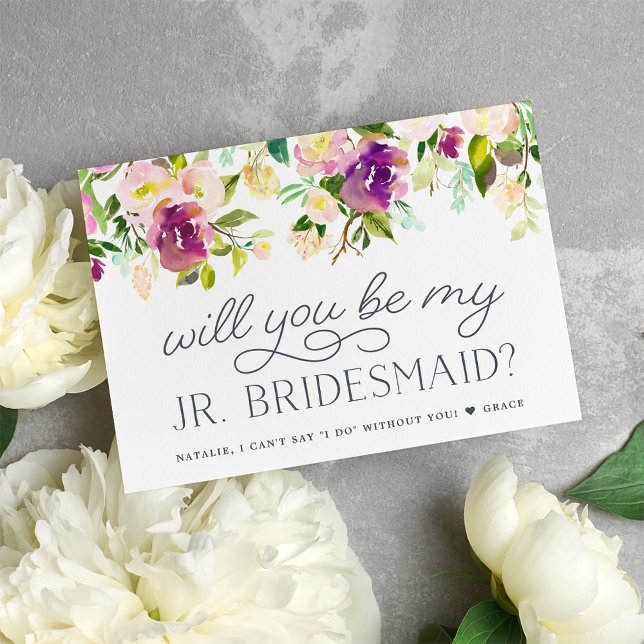 Vibrant Bloom | Will You Be My Jr. Bridesmaid Card (Creator Uploaded)