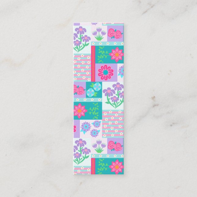Vibrant Blooming Flowers Design Calling Card (Front)