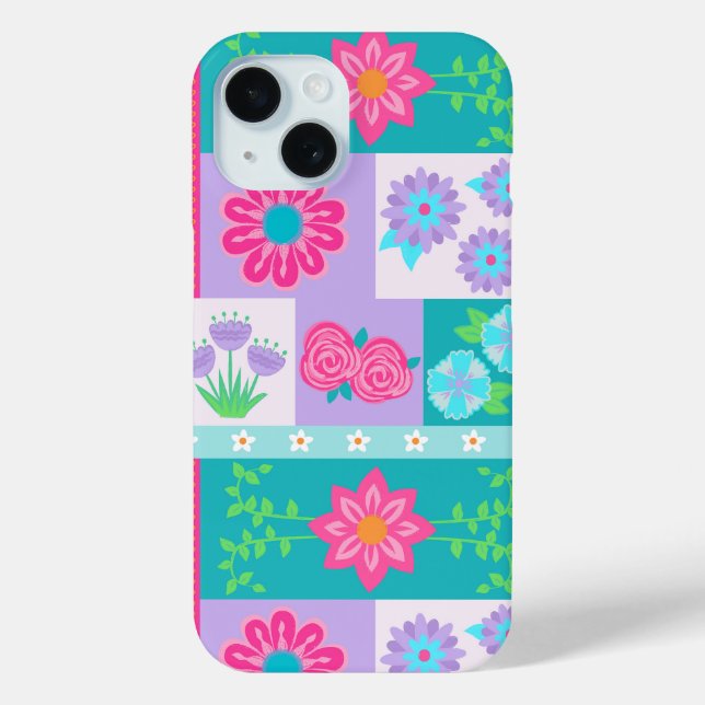 Vibrant Blooming Flowers Design Case-Mate iPhone Case (Back)