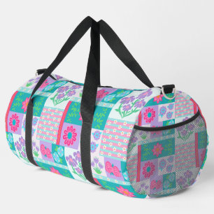 Vibrant Blooming Flowers Design Duffle Bag