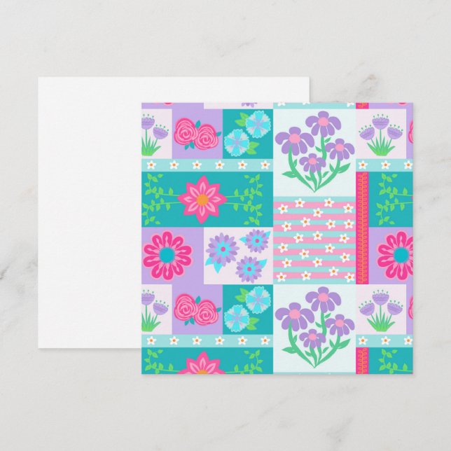 Vibrant Blooming Flowers Design Invitation (Front/Back)