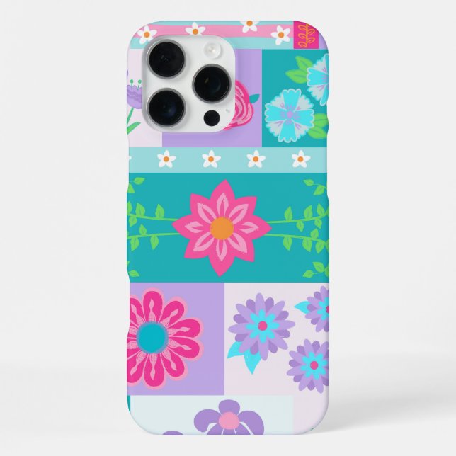 Vibrant Blooming Flowers Design iPhone Case (Back)