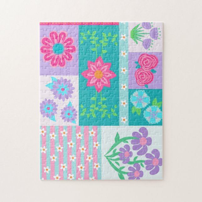 Vibrant Blooming Flowers Design Jigsaw Puzzle (Vertical)