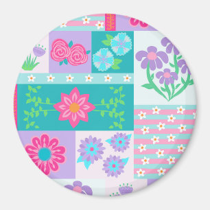 Vibrant Blooming Flowers Design Magnet