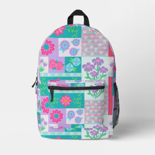 Vibrant Blooming Flowers Design Printed Backpack