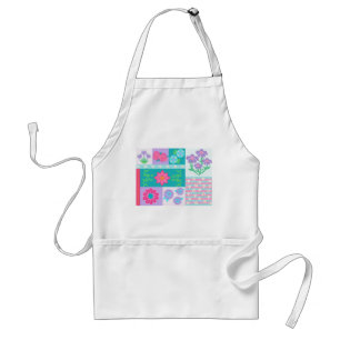 Vibrant Blooming Flowers Design Standard Apron
