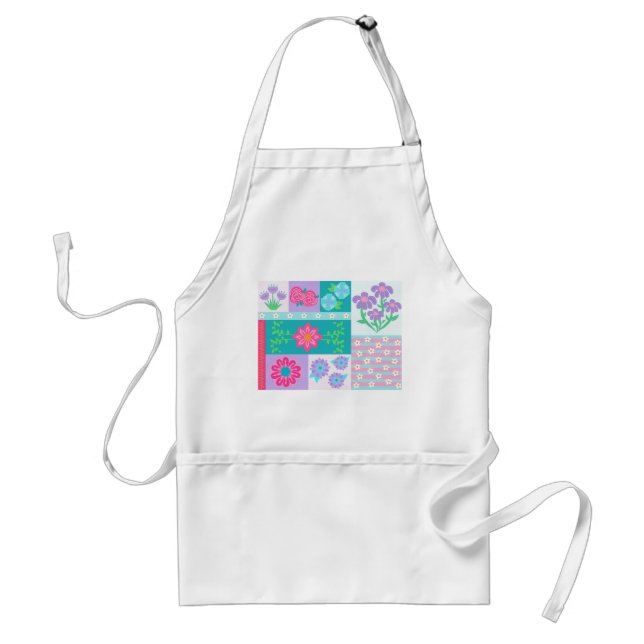 Vibrant Blooming Flowers Design Standard Apron (Front)