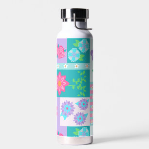 Vibrant Blooming Flowers Design Water Bottle