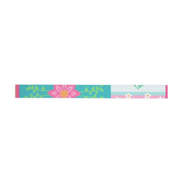 Vibrant Blooming Flowers Design Wrap Around Label (Individual)