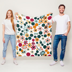 Vibrant Blooms Fleece Blanket