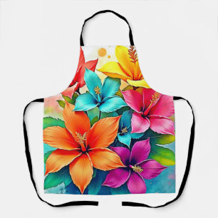 Vibrant Blooms: Tropical Floral Magic Design Apron