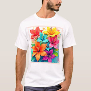 Vibrant Blooms: Tropical Floral Magic Design T-Shirt