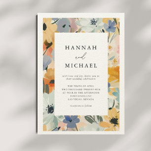 Vibrant Blooms Watercolor Floral Wedding Invitation