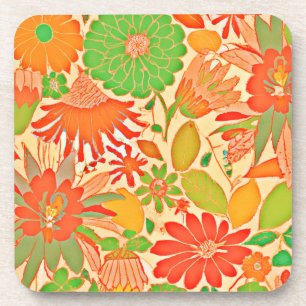 Vibrant Blossom Elegance Pattern Coaster