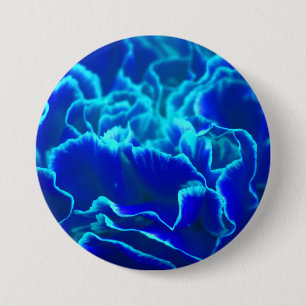 Vibrant Blue and Teal Carnation Flower 7.5 Cm Round Badge
