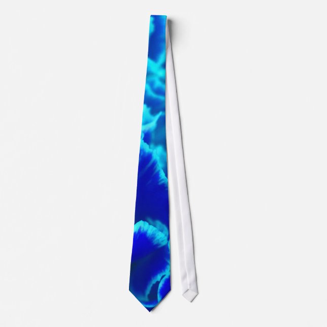 Vibrant Blue and Teal Carnation Flower Tie (Front)