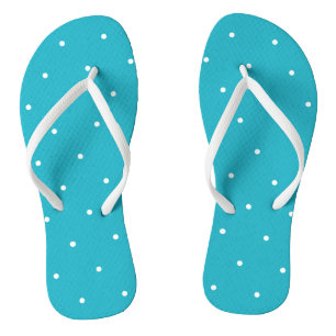 Vibrant Blue and White with Dots Thongs