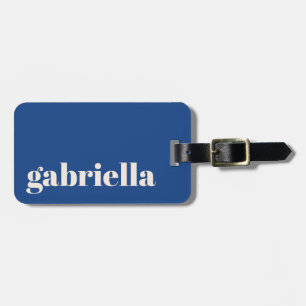 Vibrant Blue Bold Typography Personalised Name  Luggage Tag