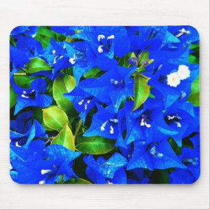 Vibrant Blue Bougainvillea Flowers Mouse Pad