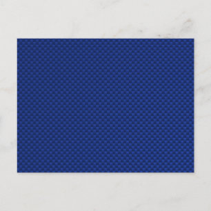 Vibrant Blue Carbon Fibre Like Print Background Postcard