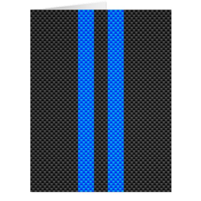 Vibrant Blue Carbon Fibre Style Racing Stripes (Front)