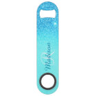Vibrant Blue Glitter Ombre Monogram Stylish