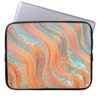 Vibrant Blue & Orange Galaxy Design Laptop Bag