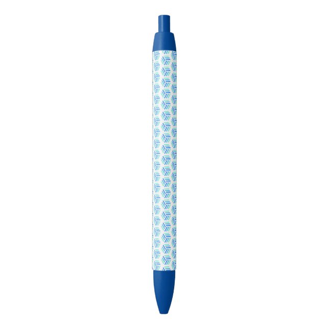 Vibrant Blue Pen | Honeycomb-Inspired Design (Front Vertical)