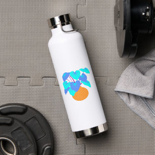 Vibrant Blue Potted Plant Illustration Athletic Wa Water Bottle