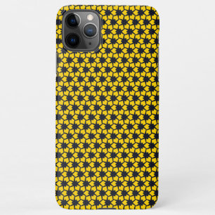 Vibrant Blue Star Pattern on Yellow Background iPhone 11Pro Max Case