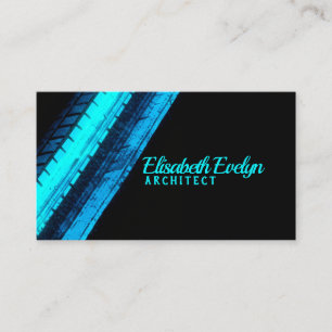 Vibrant Blue Trails on Dark Backdrop Business Card