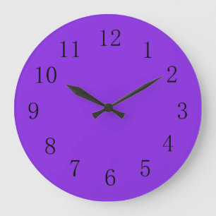 Vibrant Blue Violet Solid Colour Large Clock