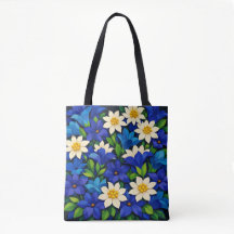Vibrant Blue & White Floral