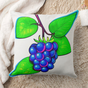 Vibrant Blueberry Pop Art Cushion