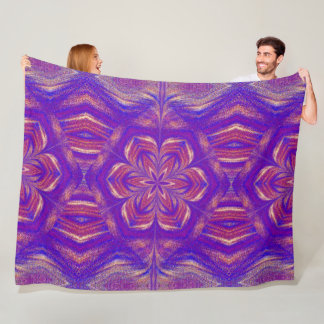 Vibrant Bohemian Abstract Evening Lily Floral Fleece Blanket
