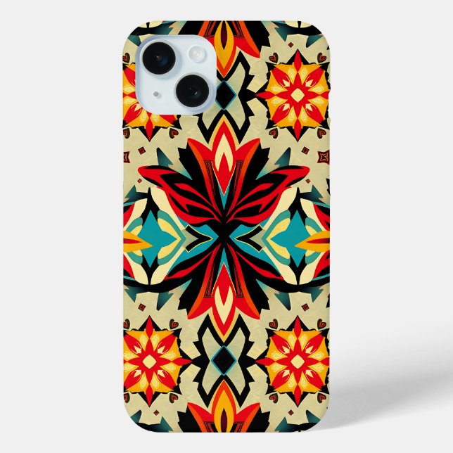 Vibrant Bohemian Folk Art Phone Case (Back)