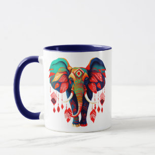 Vibrant Boho Chic Elephant Mug