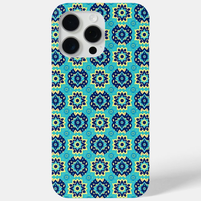 Vibrant Boho Chic Geometric Floral Pattern Case-Mate iPhone Case (Back)