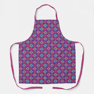 Vibrant Boho Chic Mandala Floral Pattern Apron