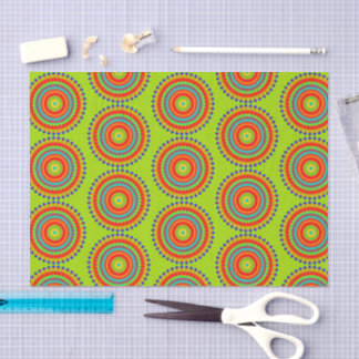 Vibrant Boho Concentric Mandala Pattern Tissue Paper