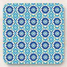 Vibrant Boho Floral Pattern Coasters - Set of 6