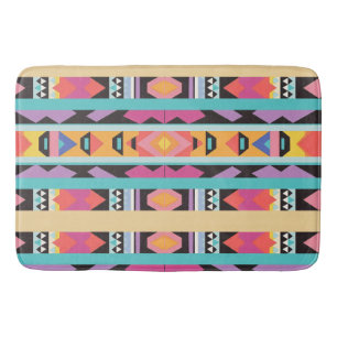 Vibrant Boho Geometric Pattern mix Bath Mat