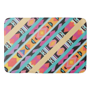 Vibrant Boho Geometric Pattern mix Bath Mat