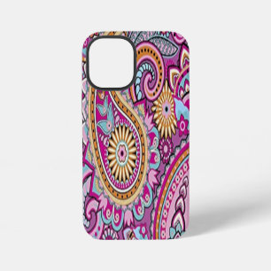 Vibrant Boho Paisley Floral Pattern   Colourful Ar iPhone 12 Mini Case
