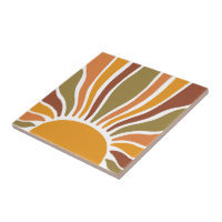 Vibrant Boho Terracotta Gold Sun