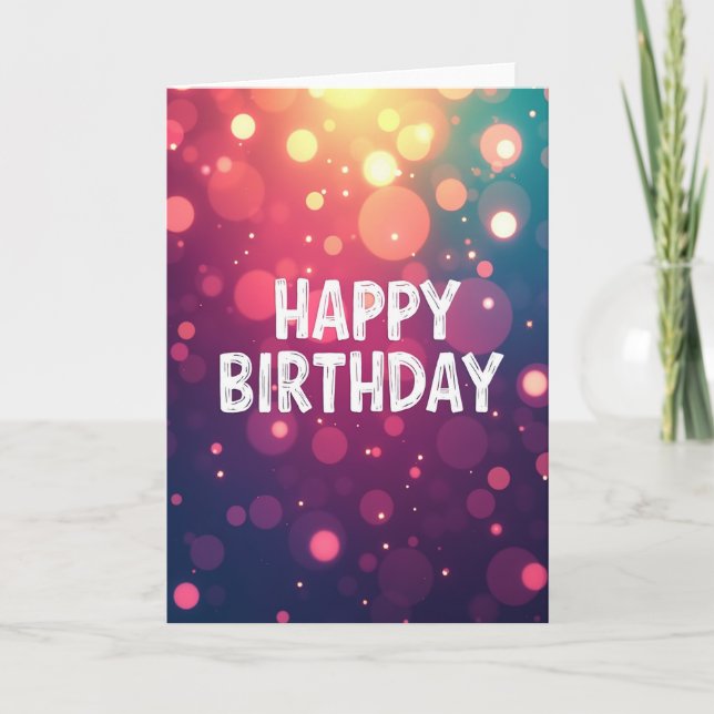 Vibrant Bokeh Birthday Card (Front)