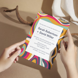 Vibrant Bold Abstract Wedding Invitation